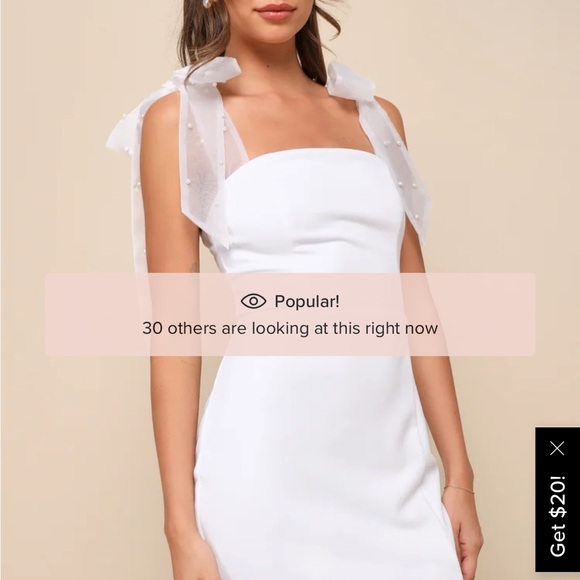 Lulus Beaming Perfection White Pearl Organza Tie-Strap Mini Dress - Picture 3 of 4